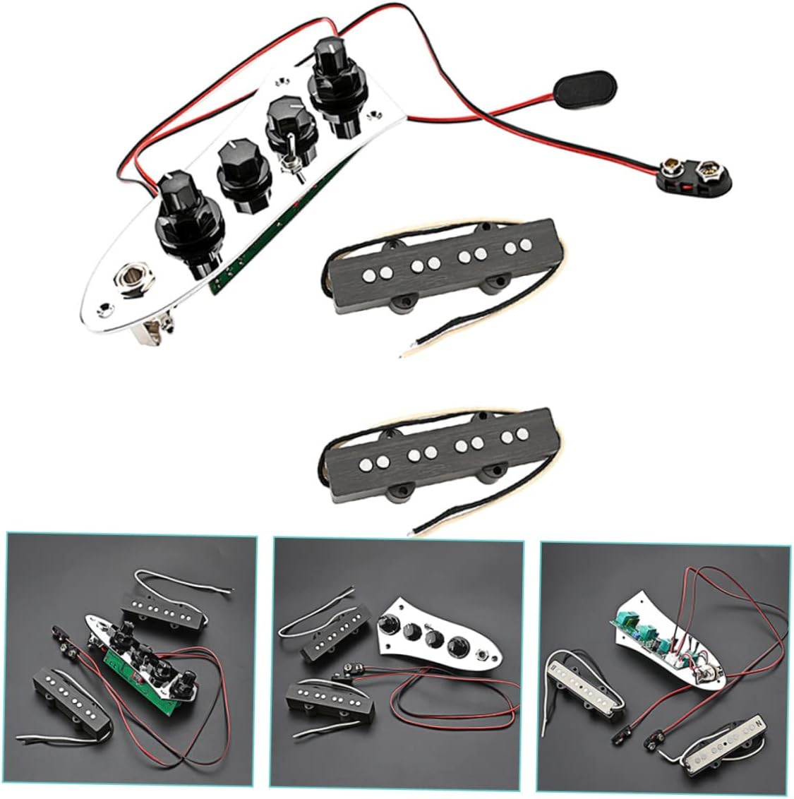 Vaguelly 1set String Jb Bass Pickup Set Professional Bass Humbucker for Jazz Electric Guitar Simple Installation Accessories for Musicians