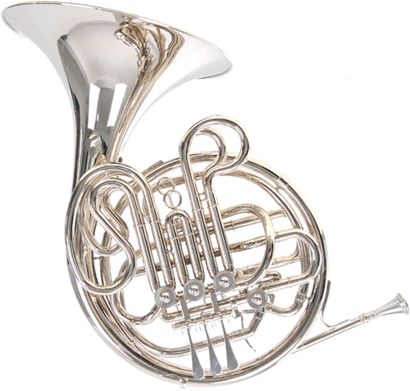 Brass French Horn French Horn Nickel-plated B Flat To F Beginner Exam Performance Nickel-plated Four-key Single Horn