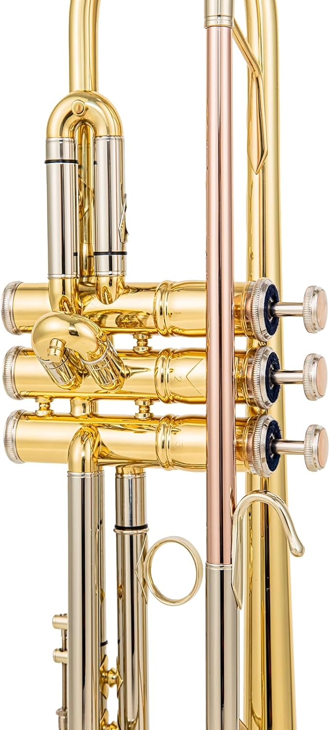 Bb trumpets red gold brass leadpipe mouthpipe advanced student professional trumpet Musical Instruments For Beginner Adults (710 gold brass)