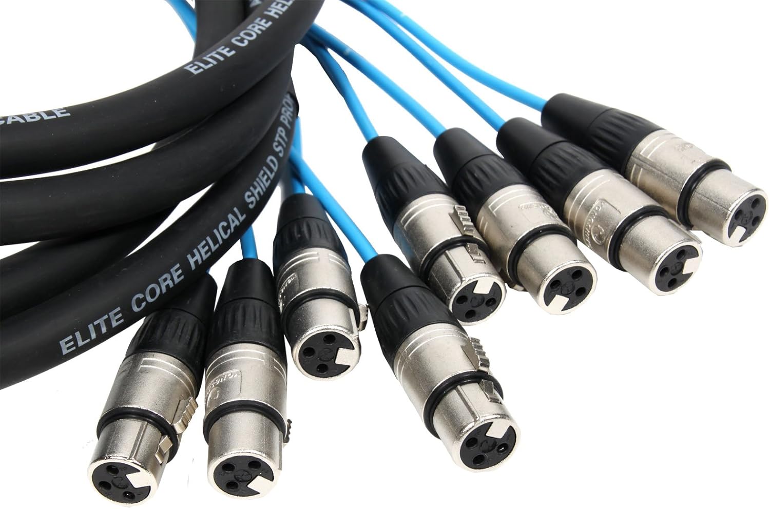 Elite Core PEX810 | 8 Channel Fan to Fan XLR Extension Snake | 10' ft