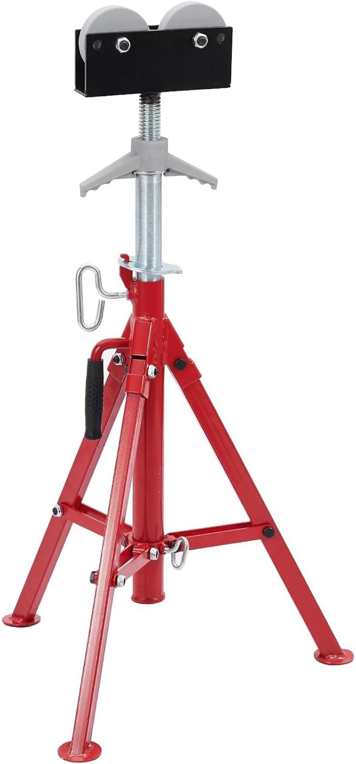 Heavy-Duty Pipe Stand, Portable Pipe Jack Stand with Roller Head, 28