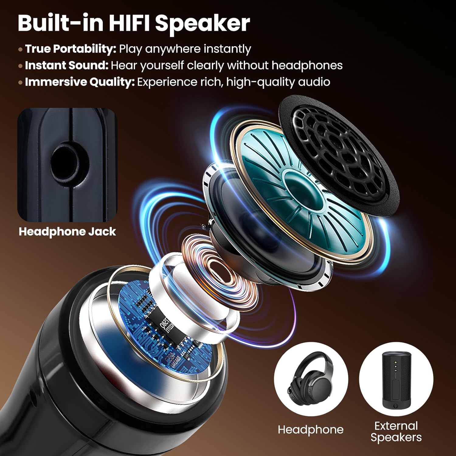 HONEY JOY Electronic Wind Instrument, Portable Electric Digital Saxophone Synthesizer w/MIDI, 100 Tones, 2 Fingering Modes, 4-Octave Range, 2 Mouthpiece, 3W HIFI Speaker, Rechargeable for Beginner