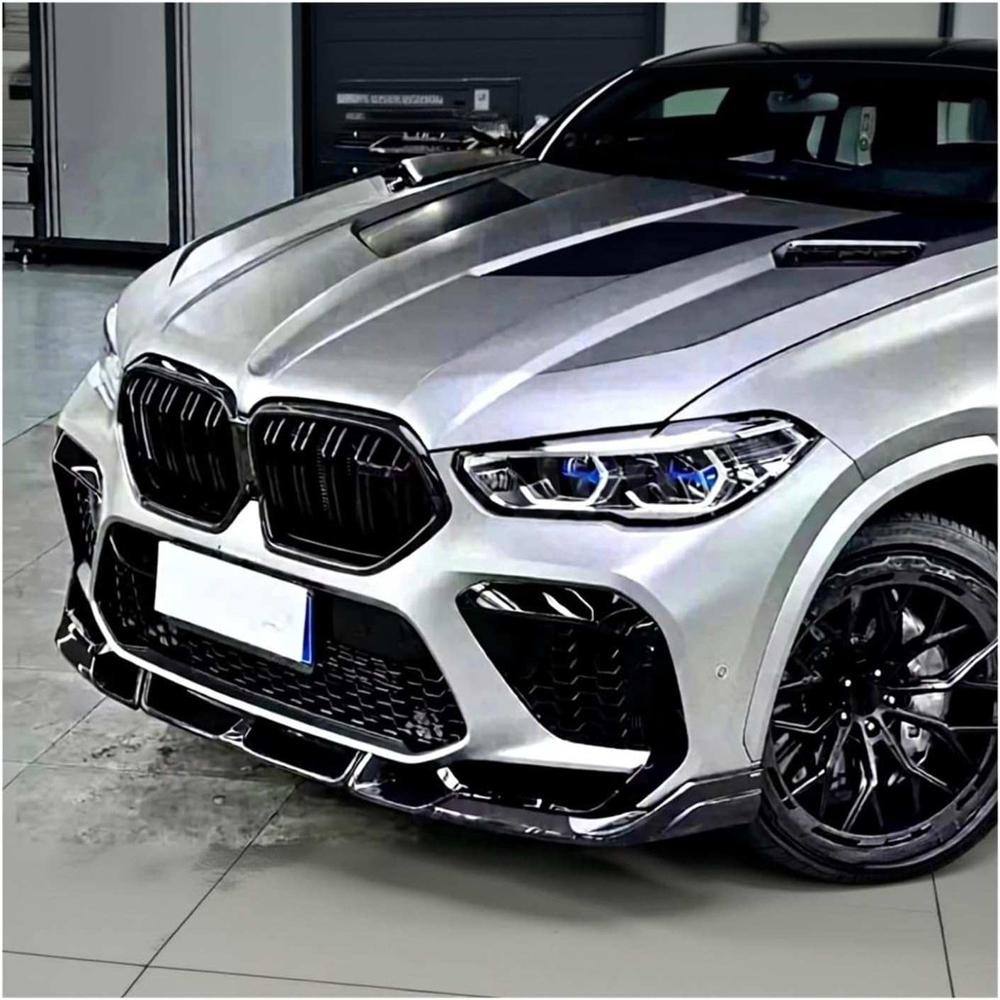 Carbon Fiber Front Bumper Chin Spoiler for BMW F96 X6M 2019-2022 FRP Front Bumper Lip Chin Spoiler Car Styling(Carbon Fiber)