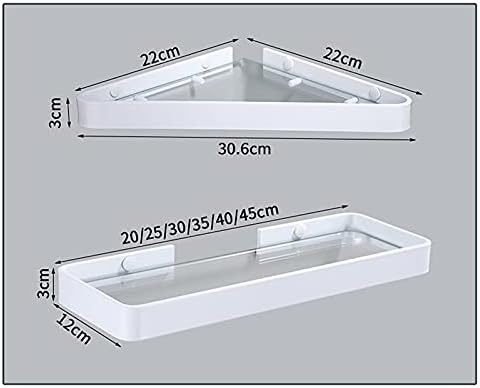 Shower Shelves 20cm/25cm/30cm/35cm/45cm Corner Glass Shelf, Square Bathroom Glass Shelves Bathing Accessories (Color : 35cm White)