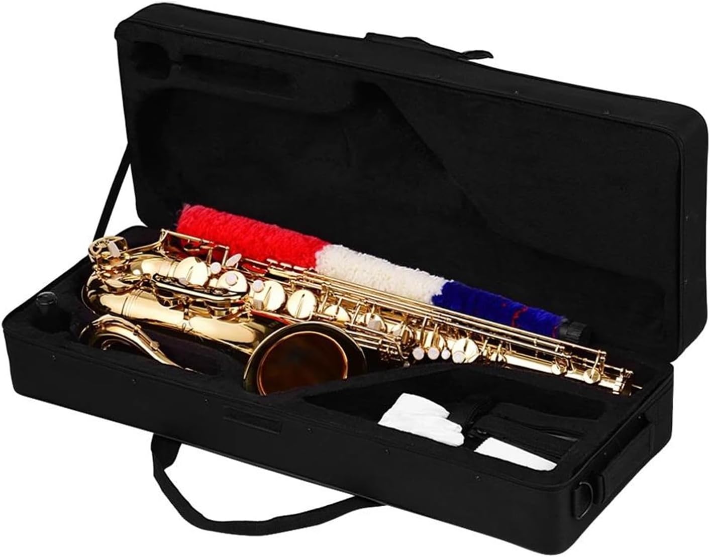 Bb Tenor Saxophone Sax Brass Body Gold Woodwind Instrument With Carry Case Gloves Sax Neck Straps