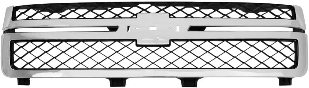For Chevy Silverado 2500/3500 HD 2011 2012 2013 2014 Grille | Plastic | Chrome Shell With Painted Black Insert | CAPA Certified | Replacement For GM1200639C | 20966058