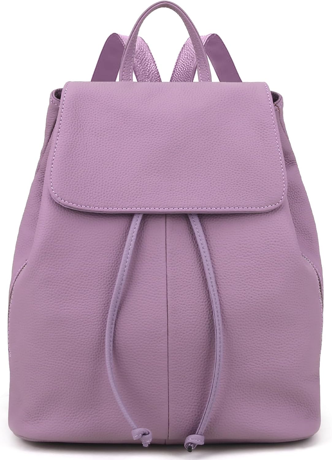 BOYATU Leather Backpack Purse for Women: Ladies Travel Fashion Back Pack - Genuine Leather Bag Casual Handbags for Work (Purple)