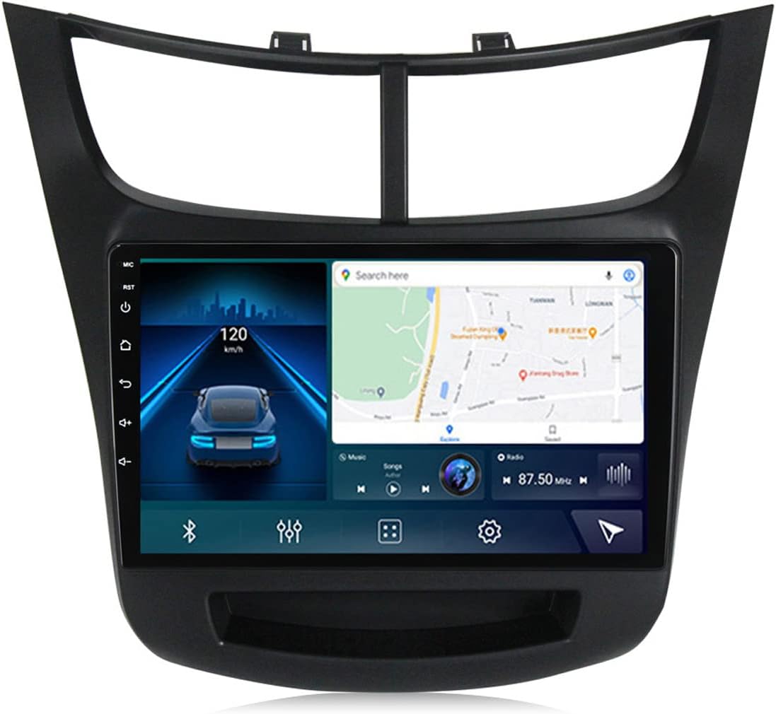 Double Din Car Stereo Receiver for Chevrolet Sail 2015-2018 with Backup Camera 9 Inch Touchscreen Car Audio Touch Screen Head Unit Built-in Carplay/Android Auto/DSP/FM RDS Radio