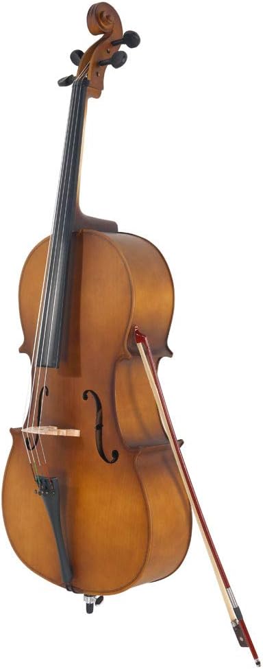Full-Size Cello, Beginner Cello 4/4, Acoustic Cello Kit with Portable Bag, Bow,Rosin, Adults & Kids String Musical Instruments (Brown 2)