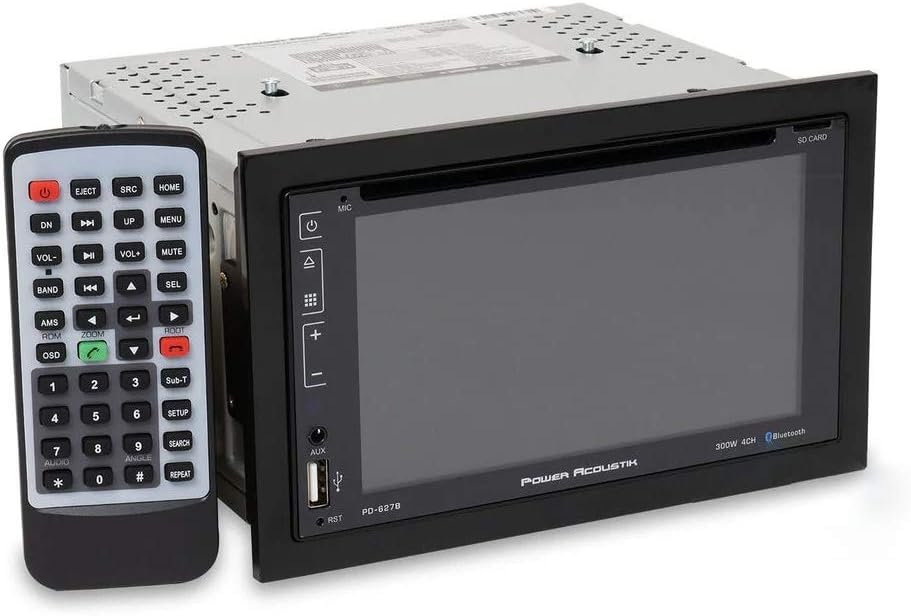 Power Acoustik PD-627B Double DIN with 6.2-inch Capacitive Touchscreen, DVD, CD/MP3 Car Stereo and Bluetooth