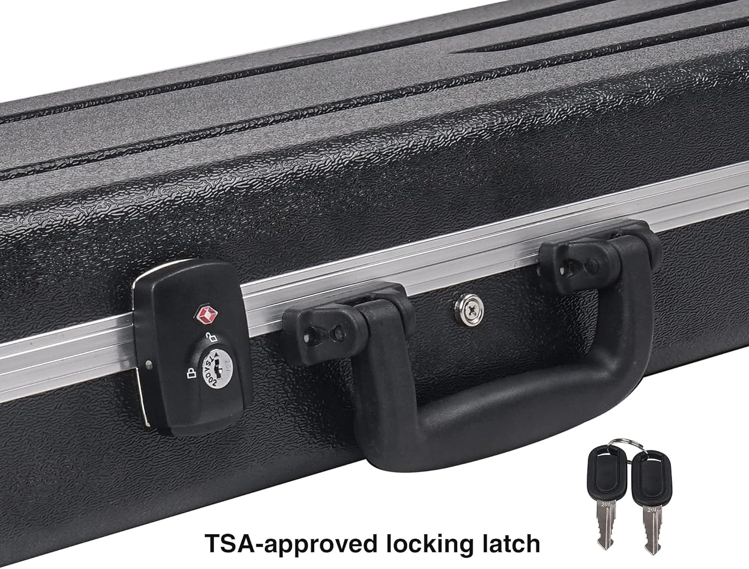 Sound Town Lightweight ABS Road Case for Electric Guitar with TSA Approved Locking Latch and EPS Foam Plush Interior (STEC-500)