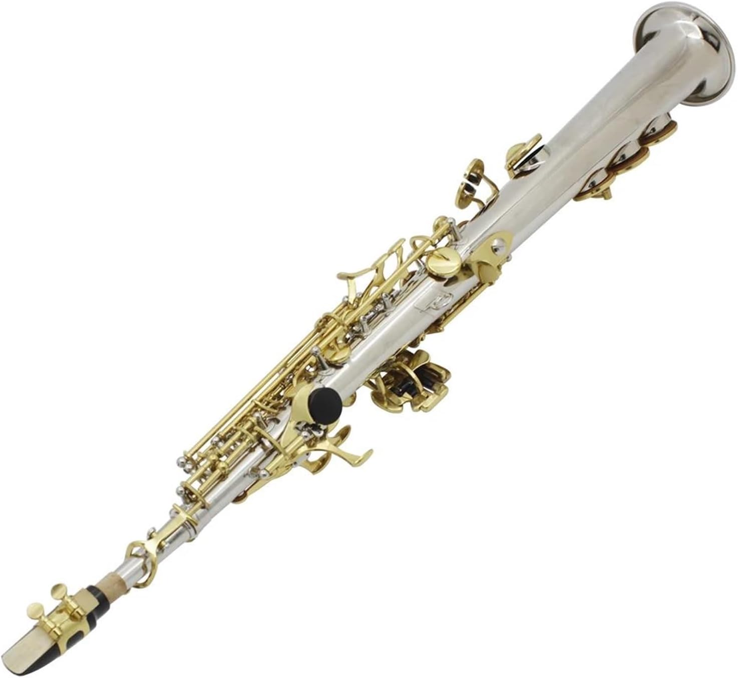 Beginner saxophone Straight Bb Soprano Saxophone Brass Silver Plated B Flat Sax Woodwind Instrument With Case