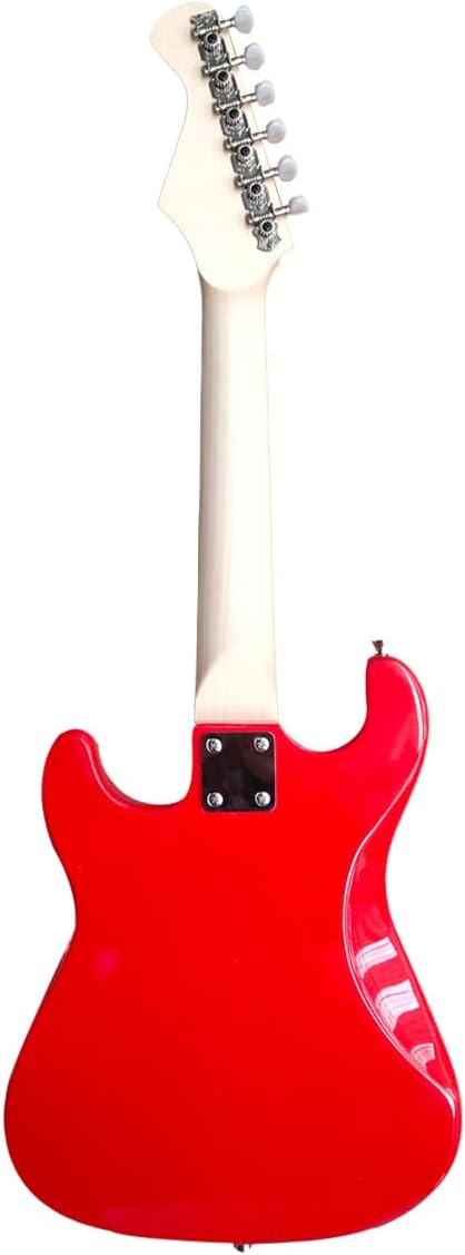 30 Inch Kids Electric Guitar Beginner Kit, Junior Size Mini Electric Guitar for Children with Amplifier (battery/adaptor not included) and Guitar bag, Unisex Red