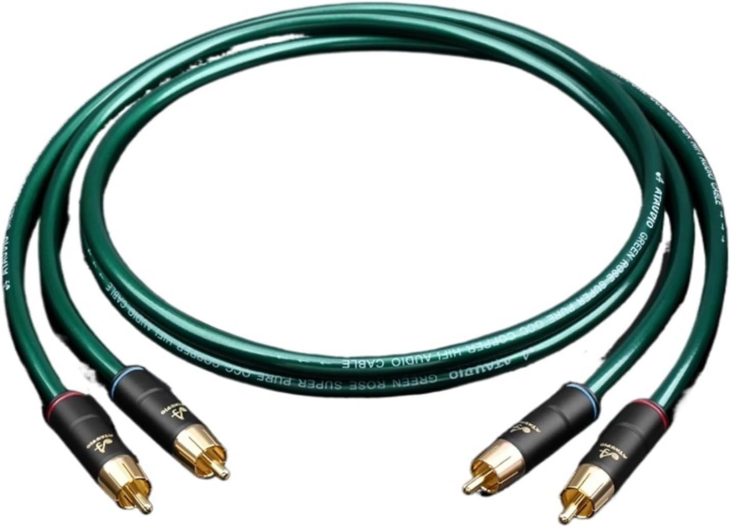 One Pair OCC and silver plated core With Carbon Fiber RCA Plug Cable RCA Cable(3m)