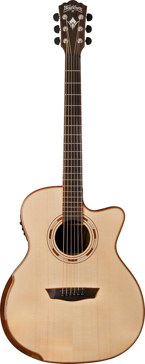 Washburn 6 String Acoustic Guitar, Right Handed, Natural (USM-WCG25SCE)
