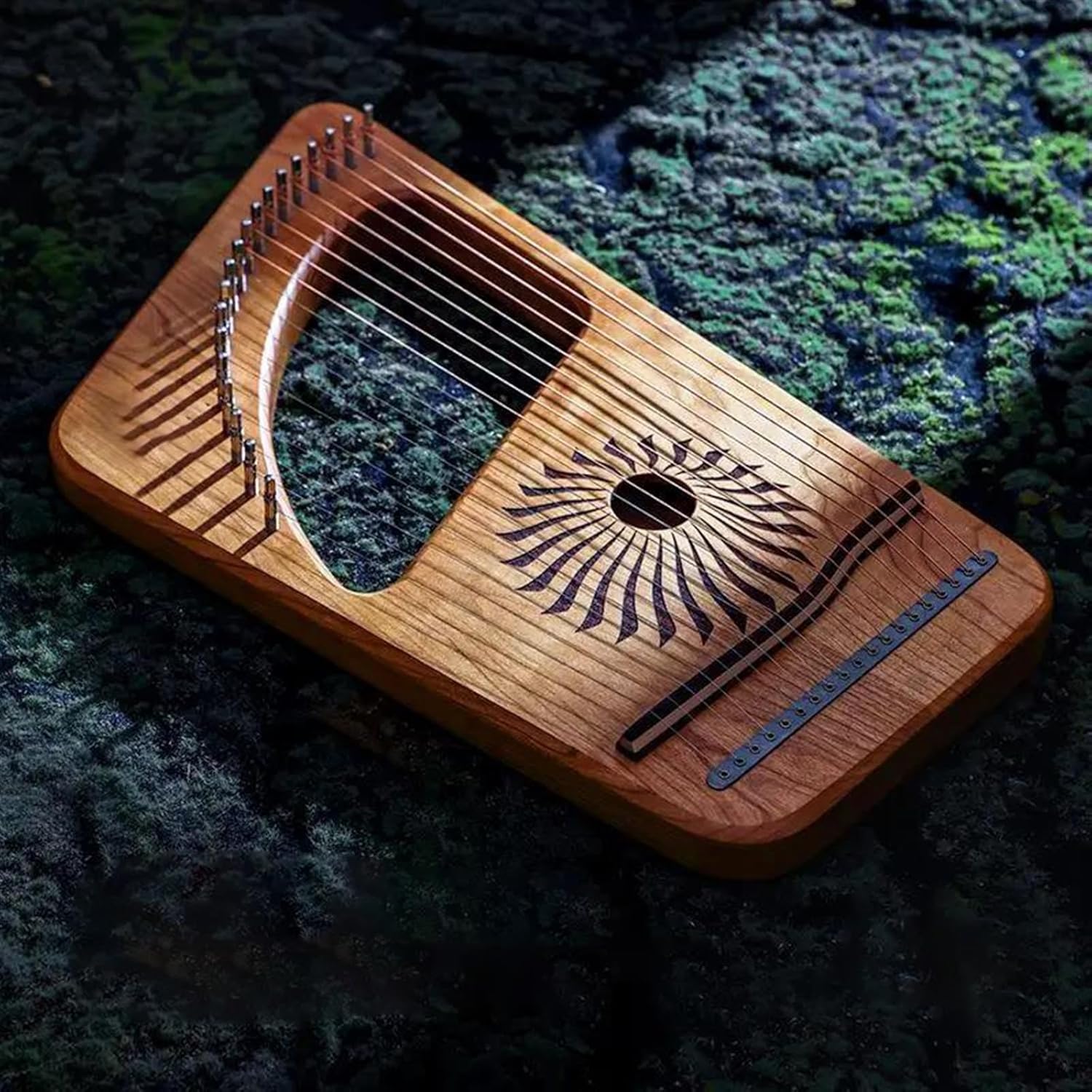 Lyre Harp Set 19 Tones Lyre Beginner Adult Practice Portable Wooden Harp String Musical Instrument