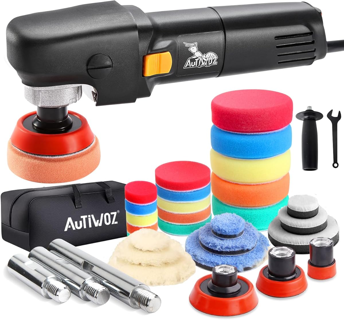 Mini Buffer Polisher, Car Polisher Waxer, 600W Rotary Polisher Machine with 33Pcs Polishing Kit, with 1