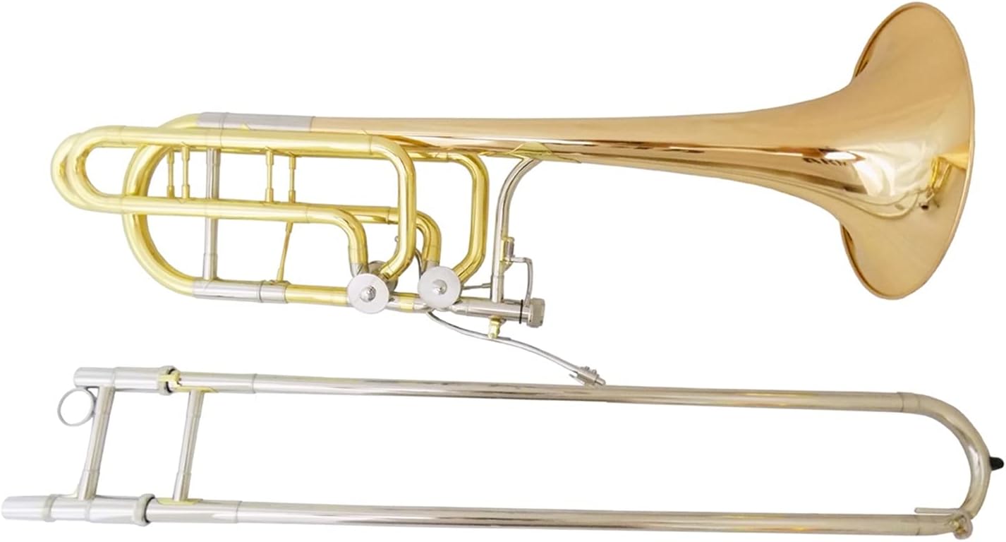 Student Trombone Bb/F/EB/D Bass Trombone Musical Instruments Gold Brass Trombones Rotor Slide Trombones Lacquer with Mouthpiece Case Trombone Kit