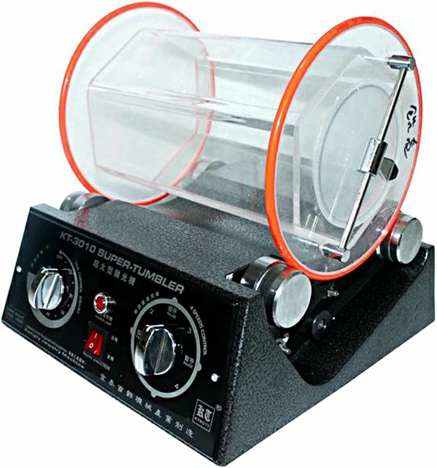 Jade Grinding Polishing Machine Jewelry Polisher Finisher Machine Surface Cleaner Drum Metal Burrs Coin Polishing Bead for Chamfering KT3010 Flat Grinder