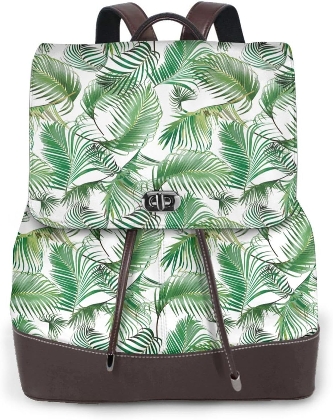 Tropical Palm Leaves for Womens Backpack Purse Microfiber PU Anti-theft Large Fashion Designer Travel Bag Ladies Shoulder Bags