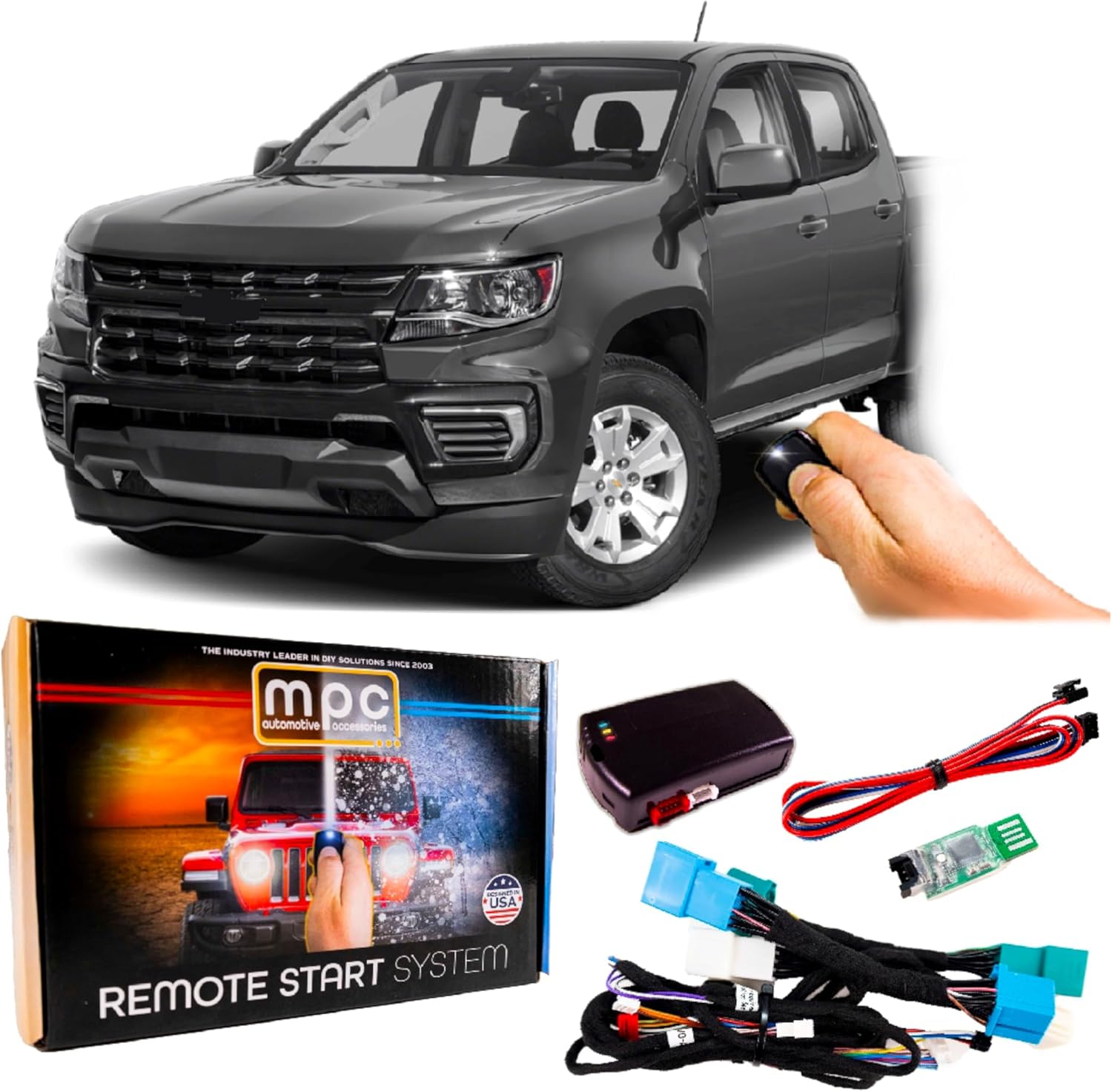 MPC Factory Remote Activated Remote Start for 2015-2022 Chevrolet Colorado - Plugin T-Harness - FlashLink Updater - Premier USA Based Tech Support
