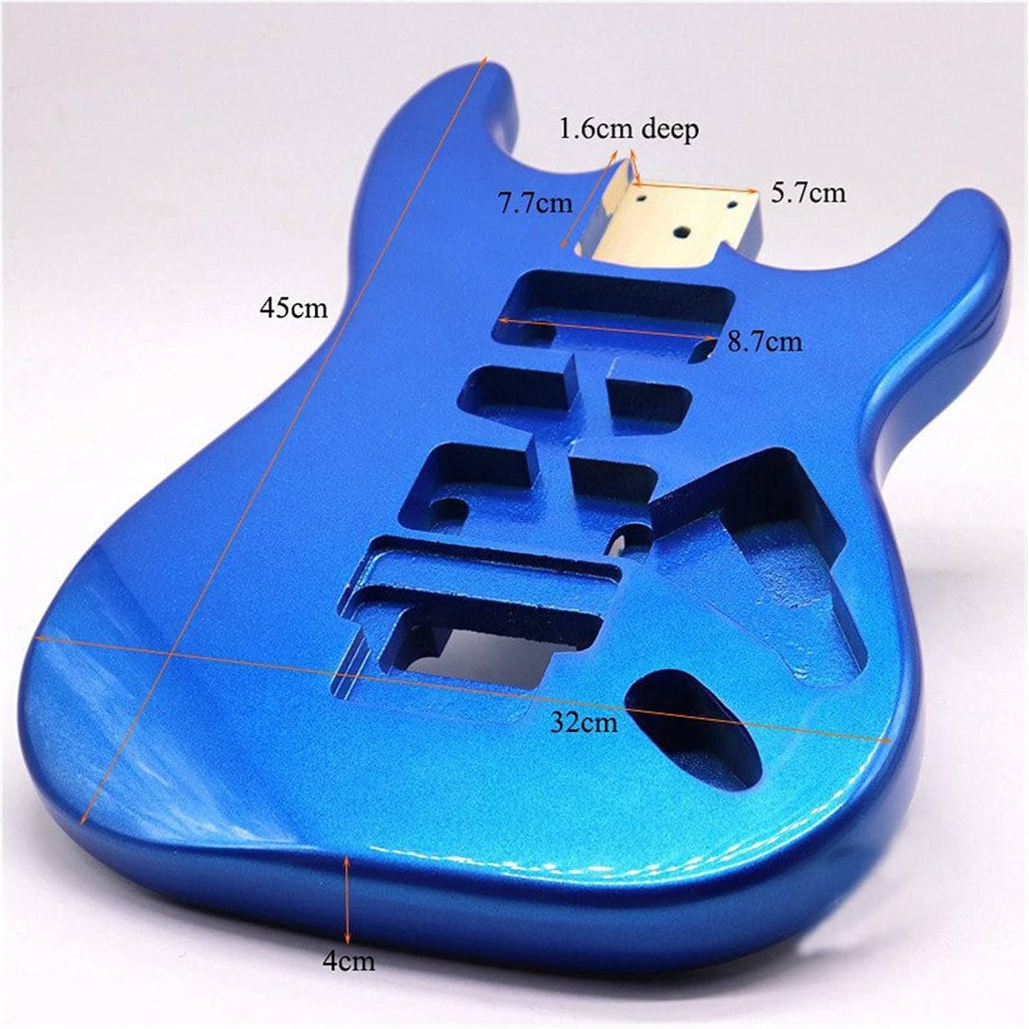 Unfinished Guitar Kit Poplar Wood ST Electric Guitar Body Metallic Blue Guitar Barrel Guitar Accessories Guitar Parts Handmade ​Guitar Body