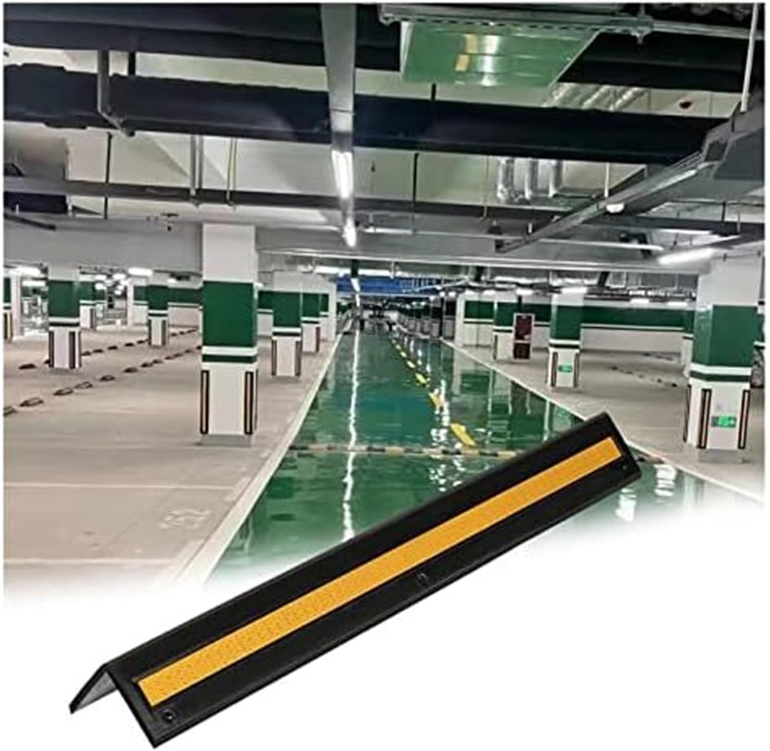 Garage Wall Protector,Car Parking Protector,L-Shape Rubber Column,Anti-Impact Corner Guard Reflective Yellow Strip,Ground Floor Garage Wall Corner Guards,1cm Thick (Color : Yellow, Siz (Color : Yello