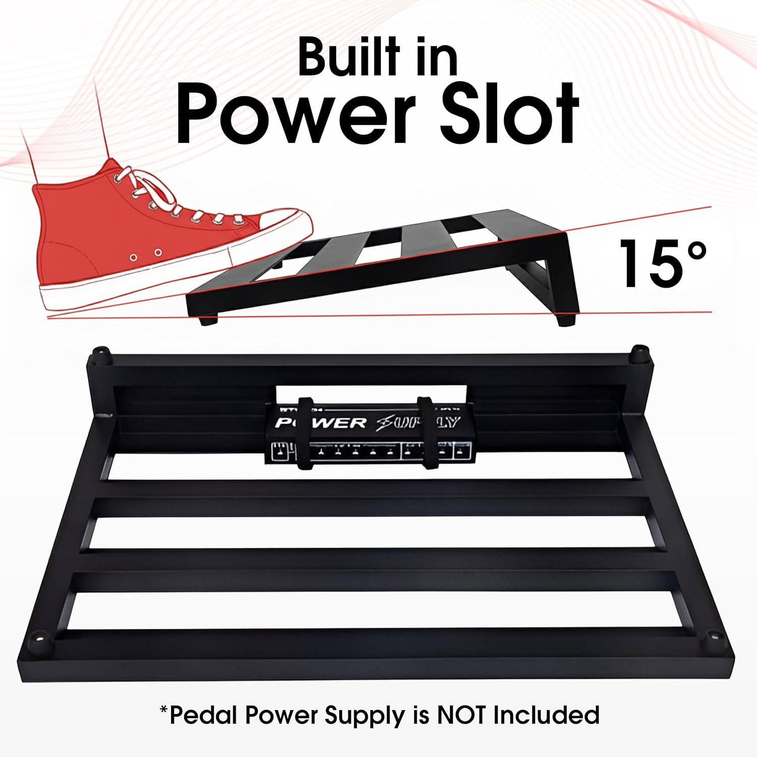 Guitar Pedal Board – Aluminum Alloy Guitar Pedalboard with Hook and Loop Strips, Lightweight Frame, Foam Padded Carry Bag Case, Holds Up to 12 Pedals (Large 18in x 14.6in)