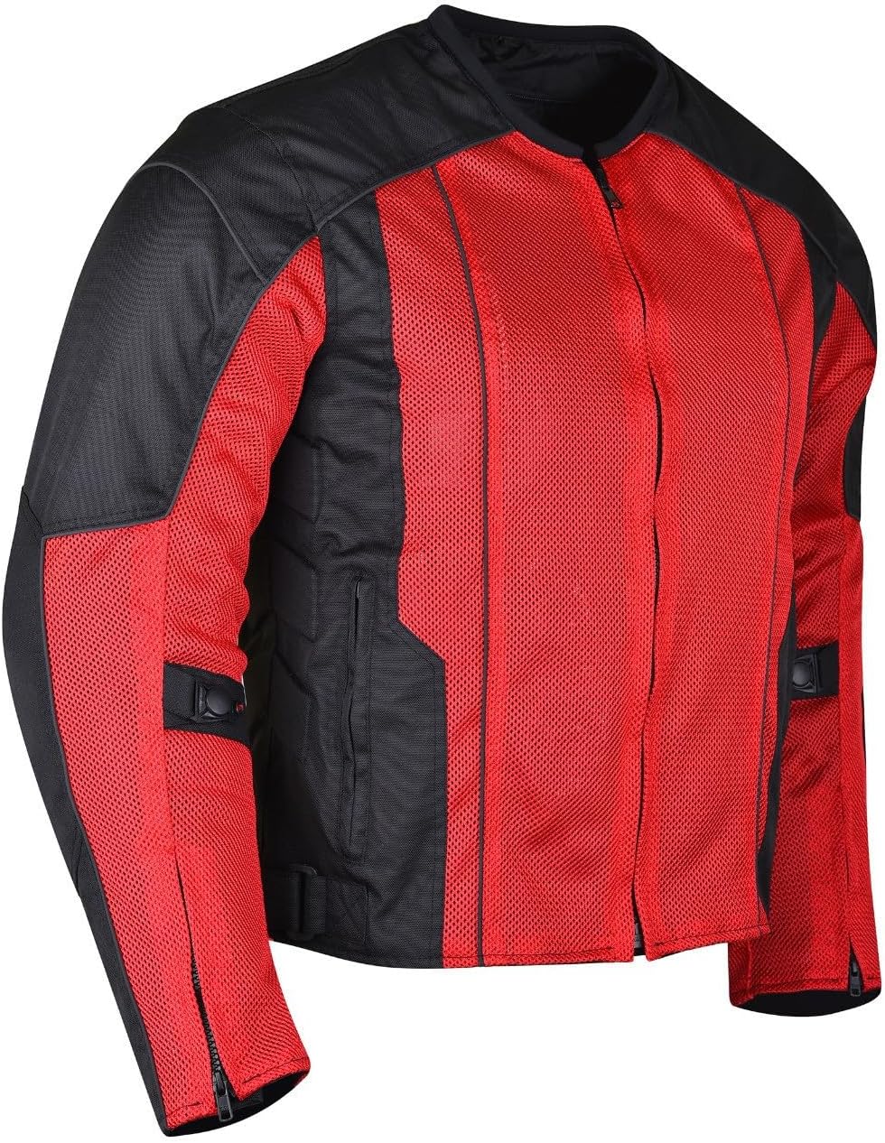 Vance Leather Mens All-Season Reflective Mesh & Textile Motorcycle Jacket w/CE Armor & Removable Liner
