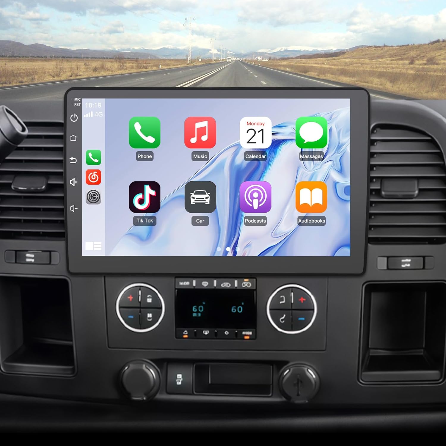 [4Core 64GB] Vratzn Car Radio for Chevy Silverado 2007-2013 Tahoe GMC Sierra Yukon, 10 Inch Touch Screen Silverado Radio with CarPlay Android Auto Bluetooth AM FM Head Unit