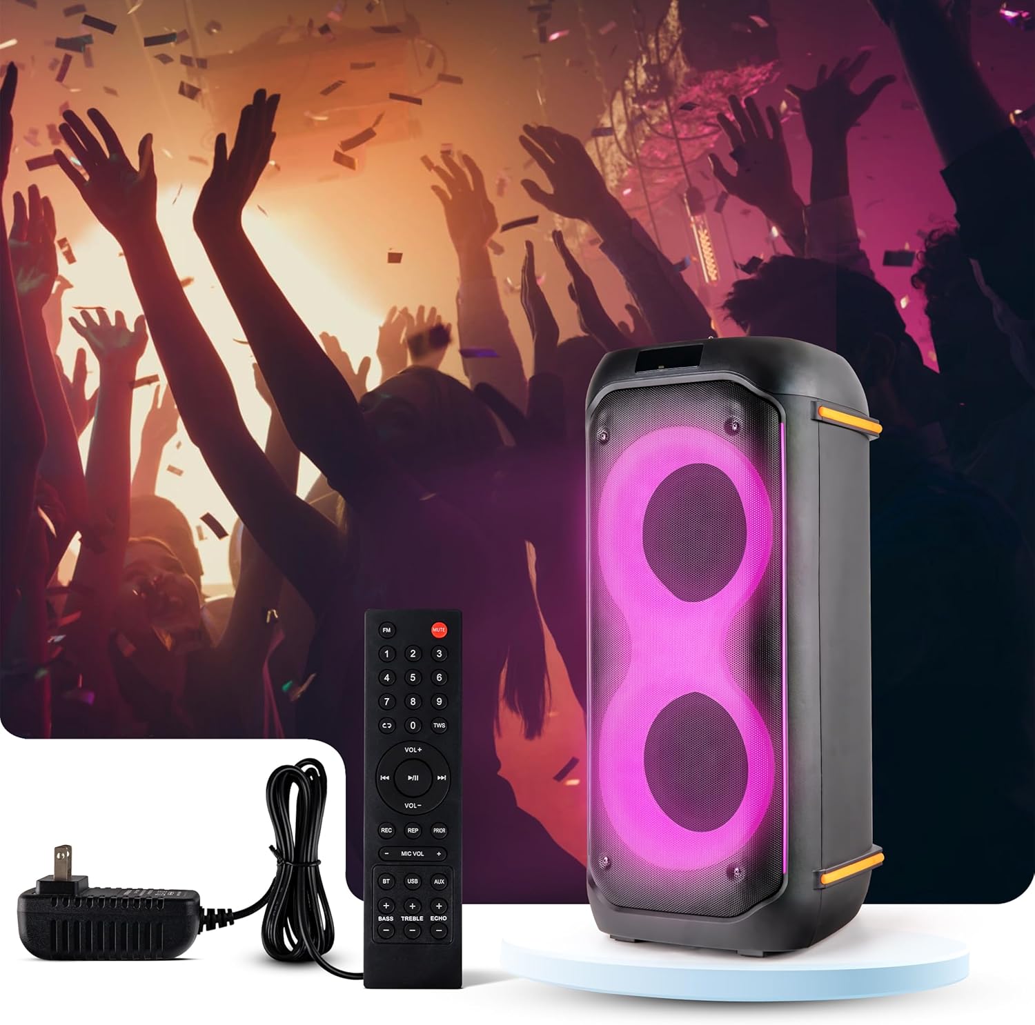 Pyle Audio Large Bluetooth Party Speaker with Bass - Big Speaker with True Wireless Stereo System - Enjoy Powerful Bass and Clear Treble - Party Bluetooth Speaker with Carry Bag - PPHP26BLBG- 160W
