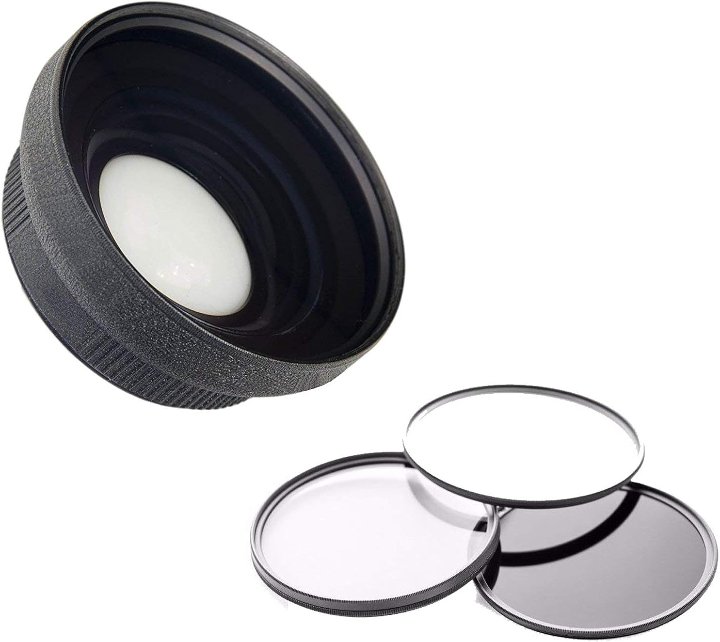 Panasonic DMC-FZ30 High Definition 0.5X Wide Lens with Macro, 55mm 3 Piece Lens Filter Kit, & NWV Direct 5 Piece Cleaning Kit