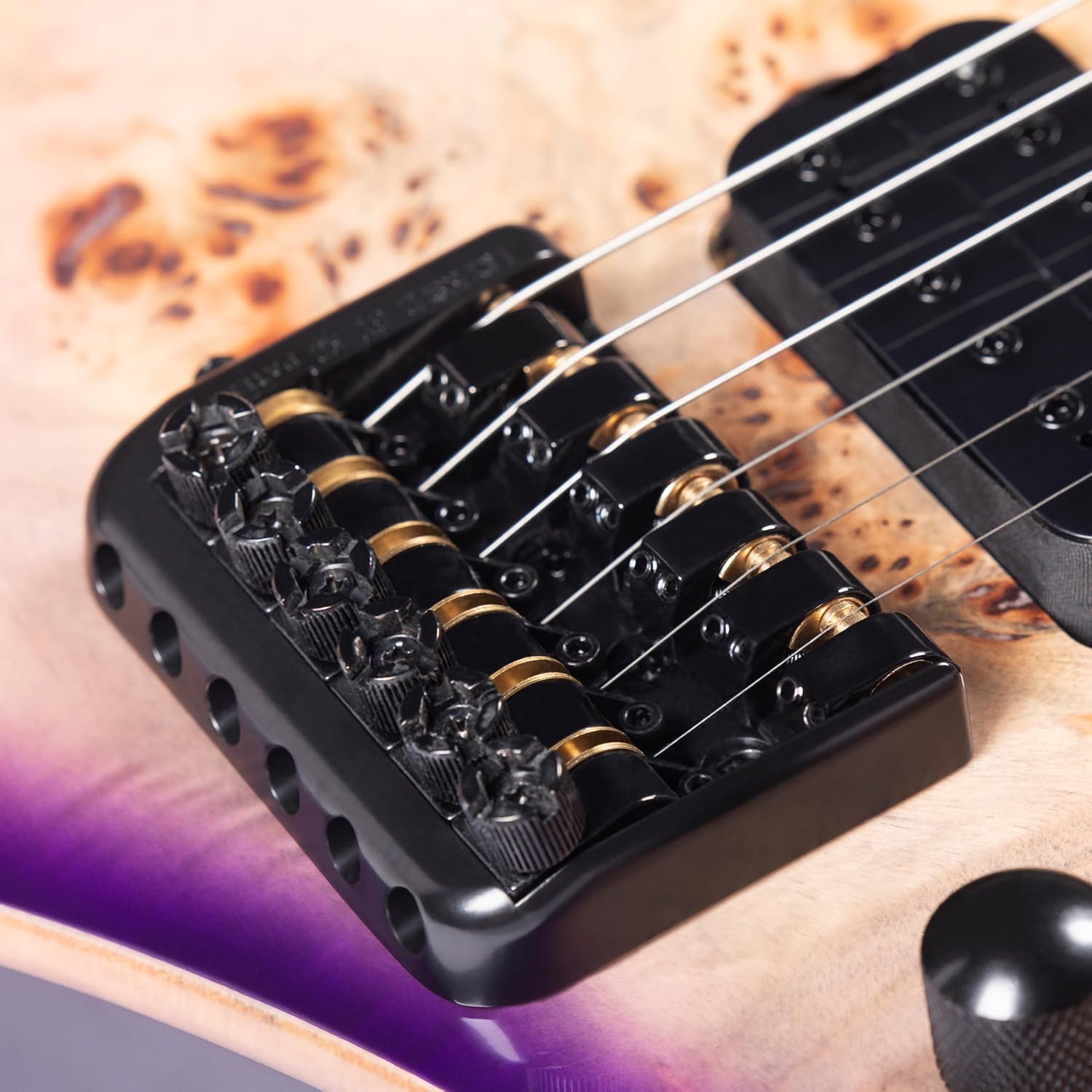 Redid Headless Electric Guitar 6 String Mahogany Body Burl Wood Top, Maple Neck Rosewood Fretboard, 24 Frets 25.5