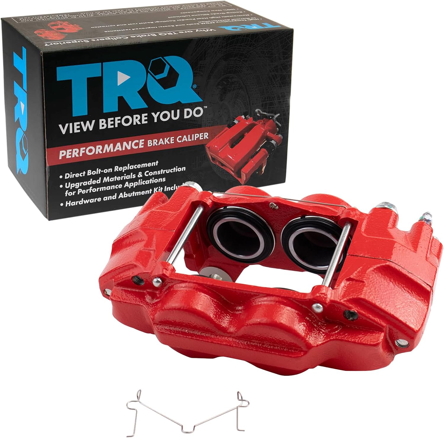 TRQ Front Right Brake Caliper Performance Red Passenger Side Compatible with 2010-2022 Lexus GX460 2010-2015 Toyota 4Runner