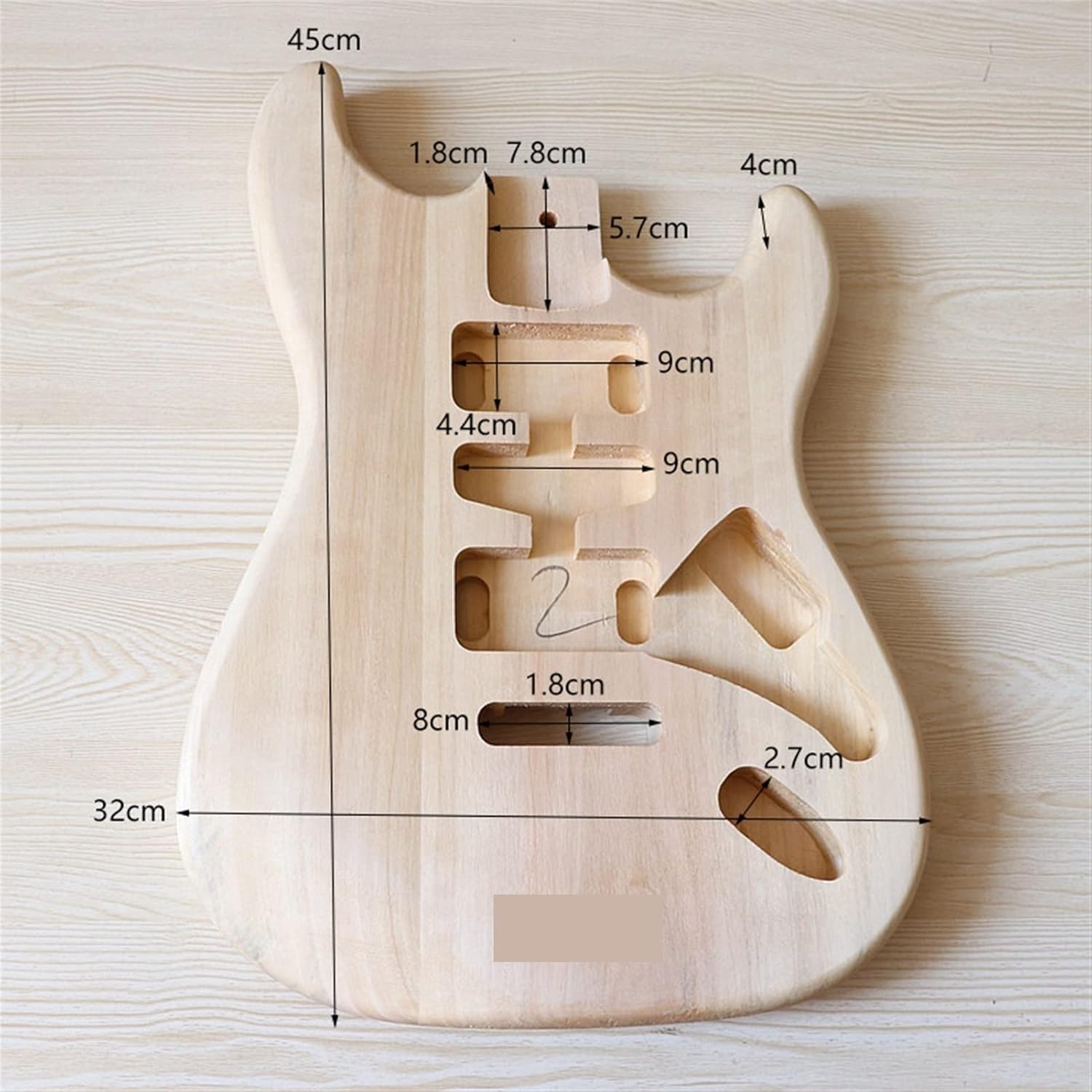 FLFL Poplar Wood Electric Guitar Body Wood Color for ST Guitar Body Parts Guitar Accessory Unfinished Guitar Kit