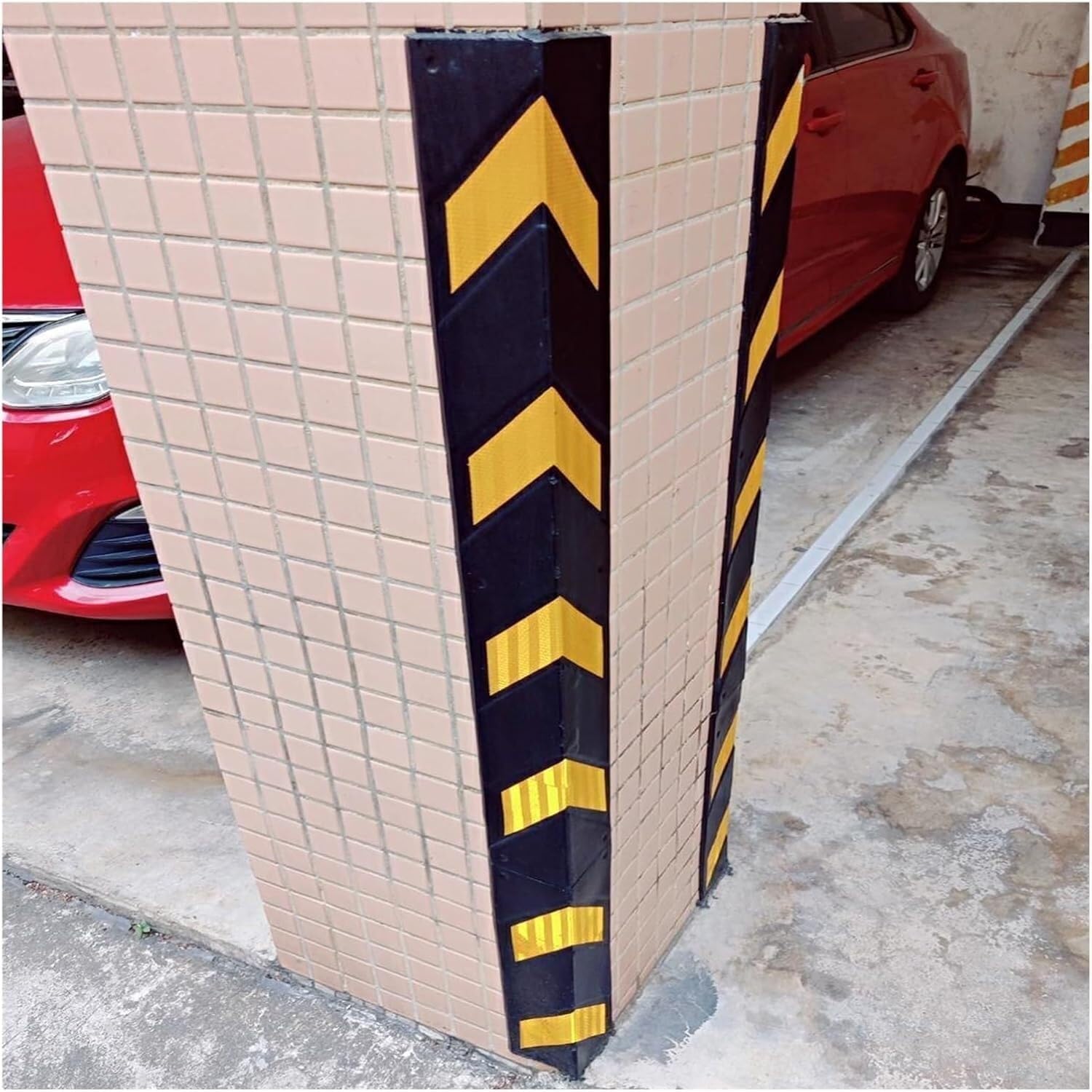 Car Parking Protector Wall Corner Guard for Parking Garages L-Shape Parking Garages Rubber Column 1cm Thick(1pcs-80cm)