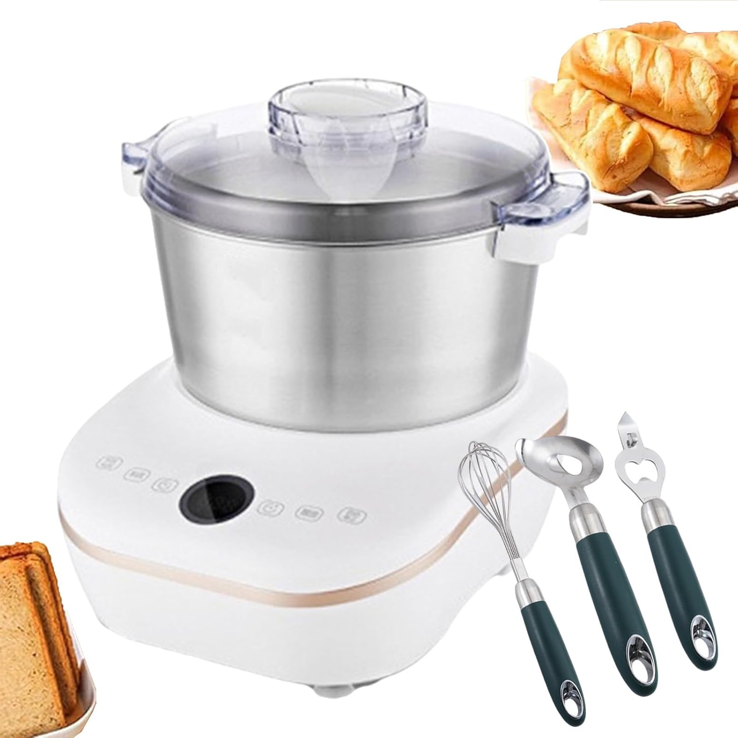 5l Electric Dough Maker Stainless Steel Dough Stand Mixer 200w Fermentation Machine, Baking Cooking Cabinet for Commercial and Home Use,