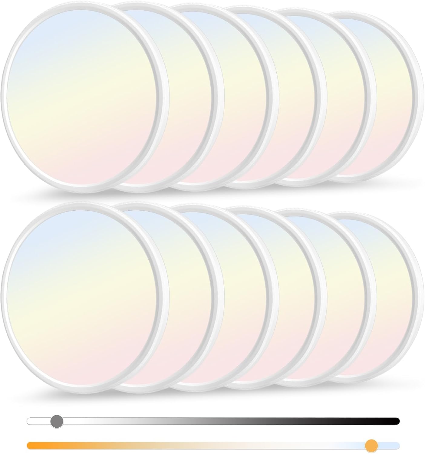 12 Pack 12 Inch Dimmable LED Flush Mount Ceiling Light Fixture 28W 3200LM 5 Color Temperature in One Super Slim Round Ceiling Lamp Low Profile Ceiling Lights for Living Bedroom Kitchen Laundry White