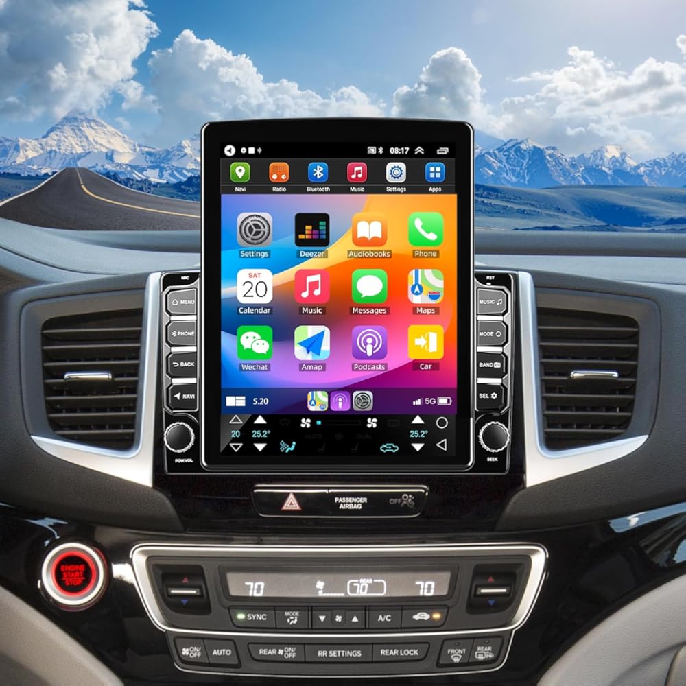 Car Stereo Radio for Honda Pilot 2016-2022 with Wireless Carplay & Android Auto,9.7 Inch Car Audio Receiver GPS Navigation Unit with Bluetooth Head Unit Backup Camera WiFi SWC- 2G+32G