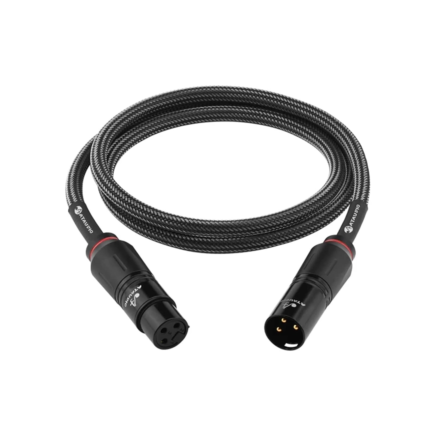 One Pair 6N OFC XLR Audio Cable for Amplifier Microphone Gold-Plated Plug 2XLR Male to 2XLR Female Balanced Stereo Cable(One Piece XLR Cable,1m)