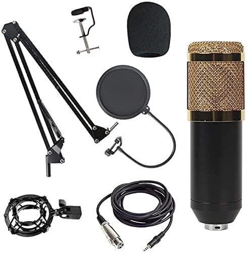 Microphone Kit, Streaming Podcast PC Condenser Computer Mic for Gaming, Recording Music, Voice Over, with Adjustment Arm Stand