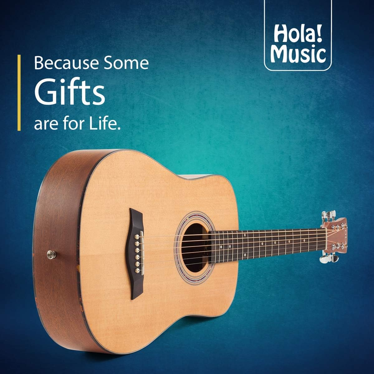 Hola! Music 3/4 Size Acoustic Guitar Bundle for Beginners, 6 String Beginner Solid Spruce Top Acoustic Guitar With Rosewood FIngerboard, 36 inch, Natural