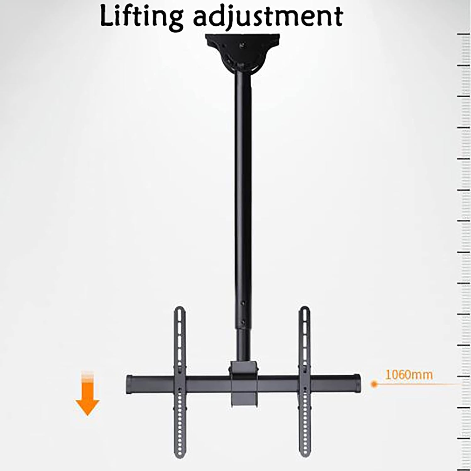 TV Stand,tv Wall Mount TV Ceiling Mount Bracket, Adjustable Height Full Motion 360 Deg Rotation Tilt Swivel, Fits 37-80inch TVs, with Loading 110 Lbs