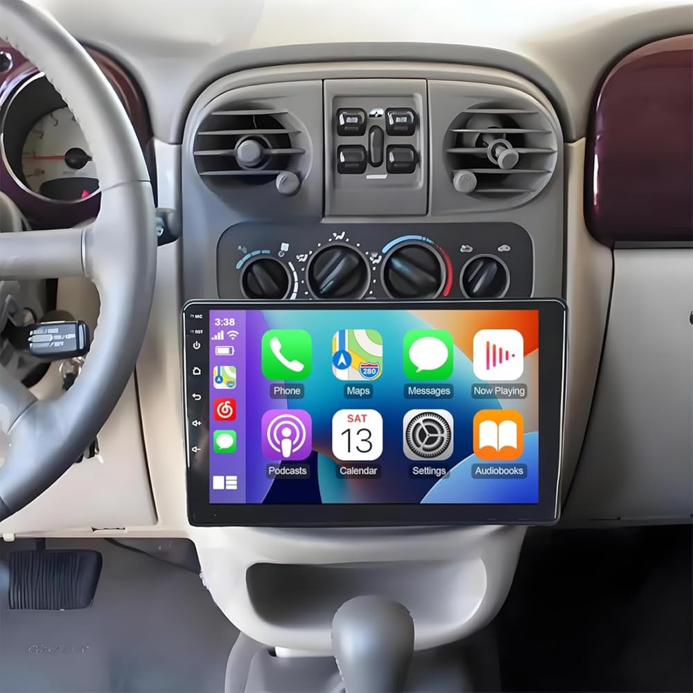 PHEZEN 9 inch Car Stereo Fit for Chrysler PT Cruiser 2003-2005, Android 13 Double Din Car Radio with Carplay & Android Auto GPS Navigation BT Mirror Link WiFi Backup Camera 2+32G