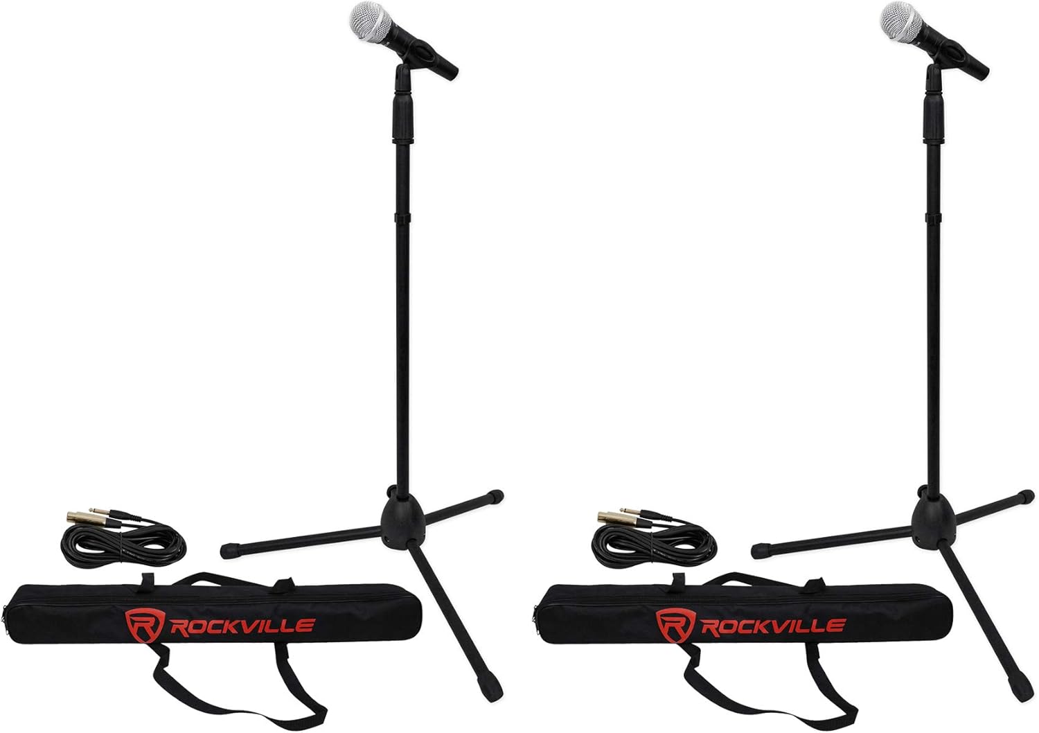 Rockville (2) Pro MIc Kit 1 - High-End Metal Microphone+Mic Stand+Carry Bag+Cable