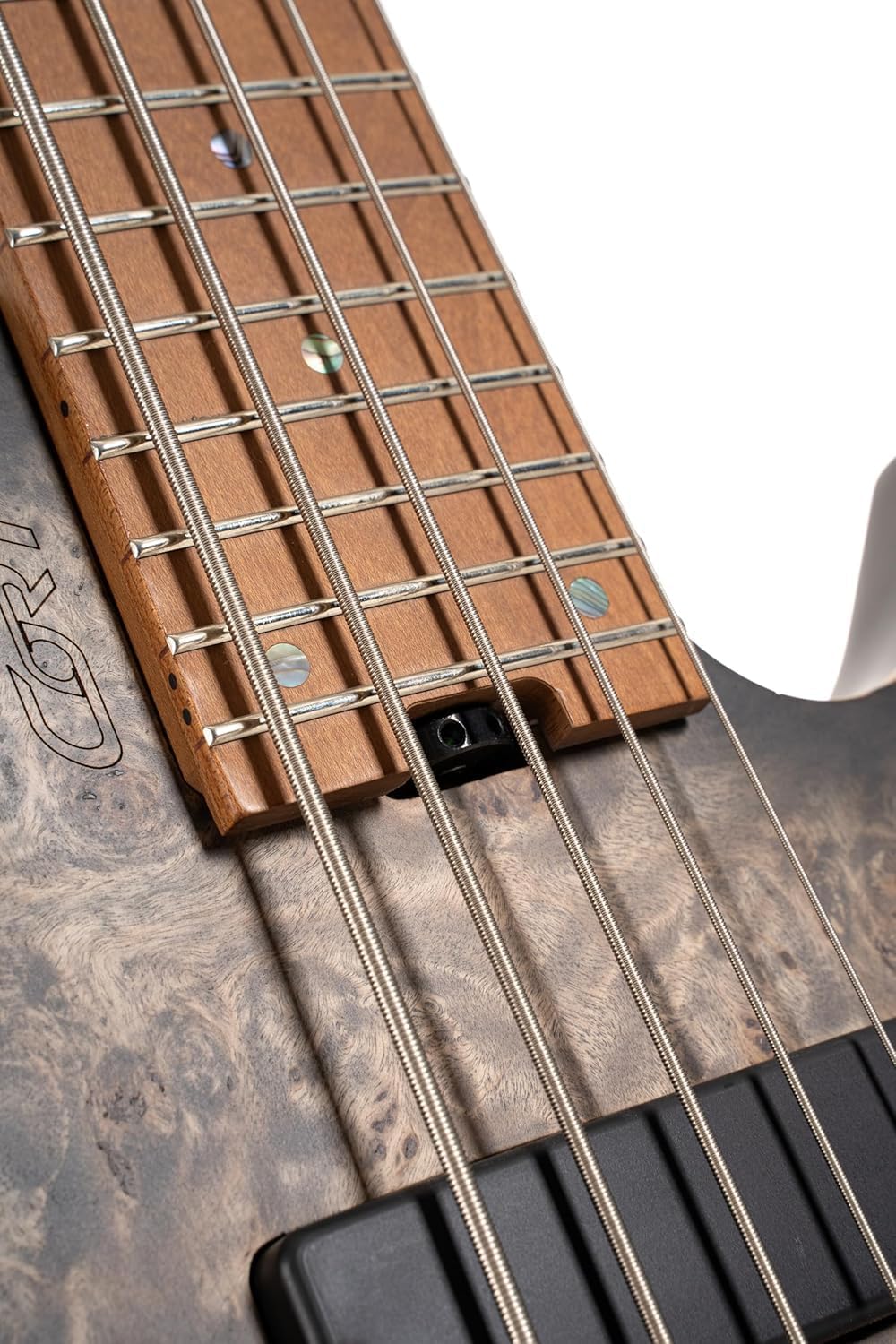 Cort Space 5 Headless 5-String Electric Bass Guitar Bundle with Gig Bag, MXR Instrument Cable and Dunlop Pick Pack (Star Dust Black)