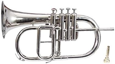 SHREYAS CHROME NICKLE FINISH FLUGLE HORN 4 VALVE FLUGELHORN