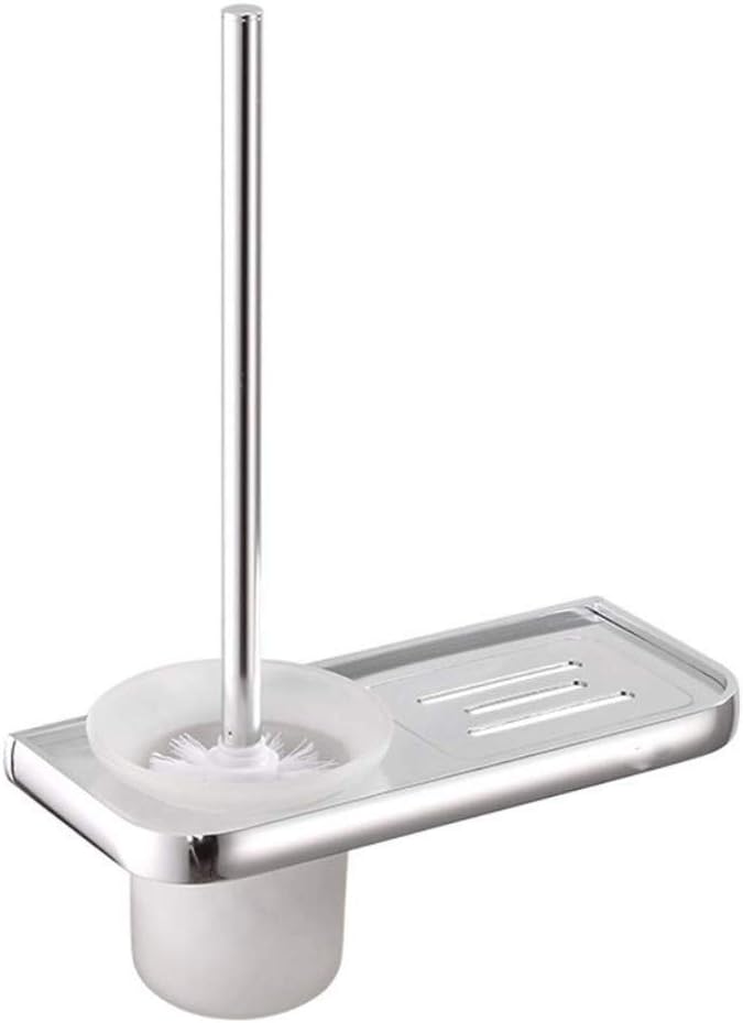 Toilet Brush and Holder,Toilet Bowl Cleaning System with Scrubbing Wand, Under Rim Lip Brush and Storage Caddy for Bathroom, White and