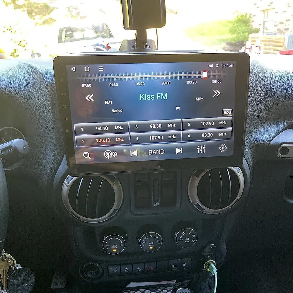 Double Din Car Stereo with Carplay for Jeep Wrangler Unlimited 2011-2017, Radio Screen for Car Audio Receivers Bluetooth Android Auto 10