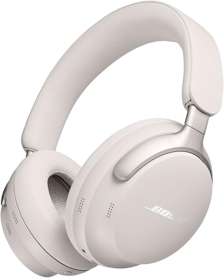 Bose QuietComfort Ultra Bluetooth Headphones, Wireless Headphones with Spatial Audio, Over Ear Noise Cancelling with Mic, Up to 24 Hours of Playtime, White Smoke